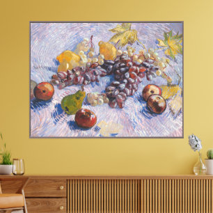 Van Gogh Stillleben mit Trauben und Äpfeln Kunstpr Leinwanddruck