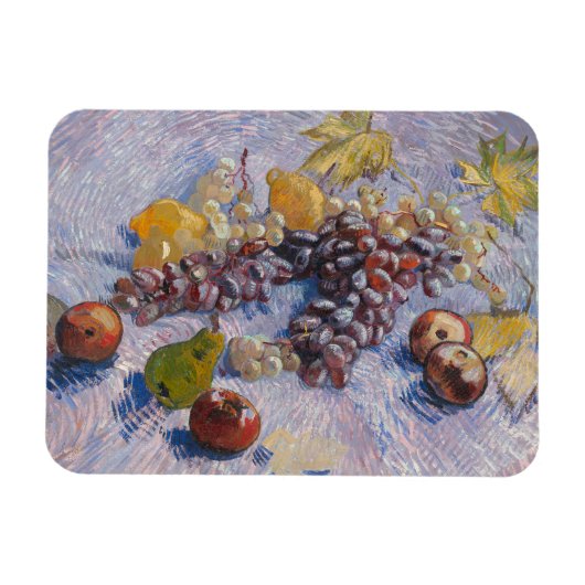 Van Gogh Stillleben mit Trauben und Äpfeln Kunstpr Magnet (Horizontal)