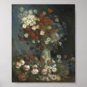 Van Gogh - Stillleben mit Wiesen-Blume und Rose Poster (Vorne)