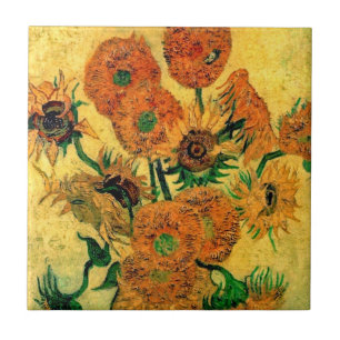 Van Gogh - Stillleben Vasen mit fünfzehn Sonnenblu Fliese