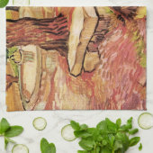 Van Gogh Stone Bench im Garten, St Paul Hospital Geschirrtuch (Gefaltet)