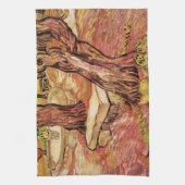 Van Gogh Stone Bench im Garten, St Paul Hospital Geschirrtuch (Vertikal)