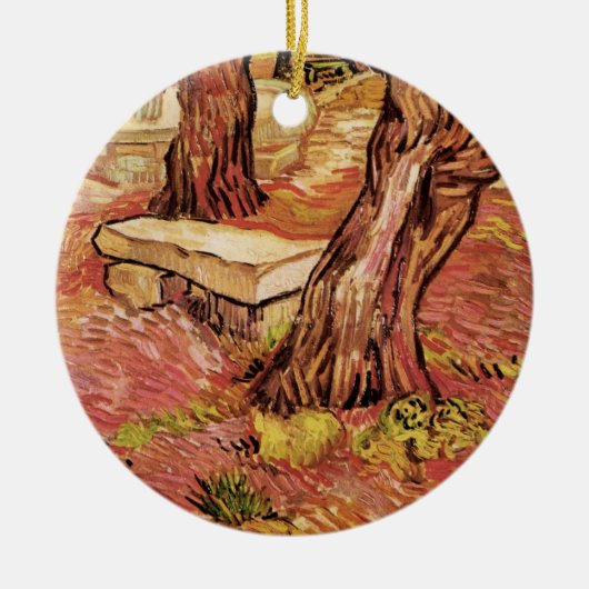 Van Gogh Stone Bench im Garten, St Paul Hospital Keramikornament (Vorne)