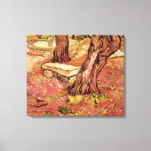 Van Gogh Stone Bench im Garten, St Paul Hospital Leinwanddruck (Vorderseite)