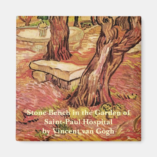 Van Gogh Stone Bench im Garten, St Paul Hospital Magnet (Vorne)