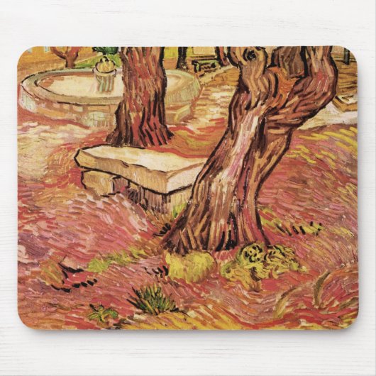 Van Gogh Stone Bench im Garten, St Paul Hospital Mousepad (Vorne)