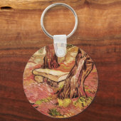 Van Gogh Stone Bench im Garten, St Paul Hospital Schlüsselanhänger (Vorderseite)