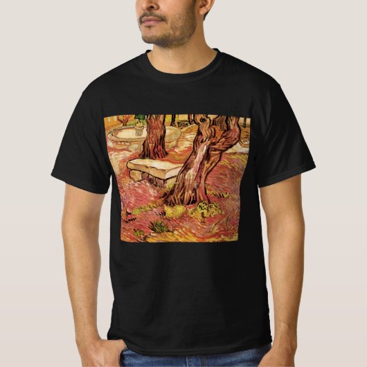 Van Gogh Stone Bench im Garten, St Paul Hospital T-Shirt (Vorderseite)