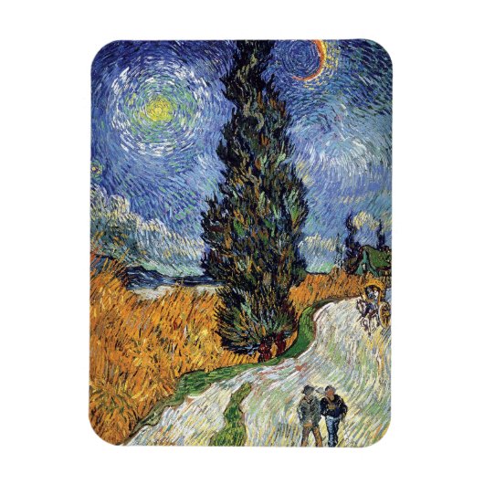 Van Gogh - Straße mit Fahrrädern Magnet (Vertikal)