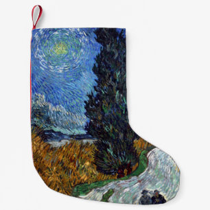 Van Gogh Straße mit Zypressen Impressionismus Kleiner Weihnachtsstrumpf