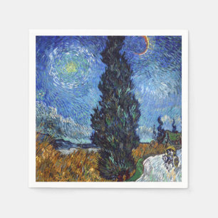 Van Gogh Straße mit Zypressen Impressionismus Serviette