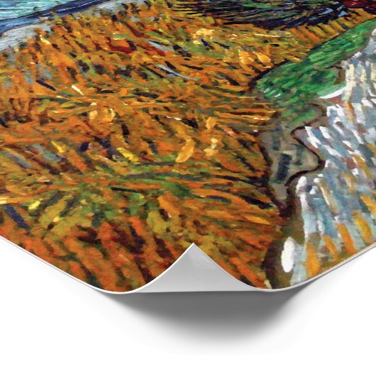 Van Gogh - Straße mit Zypressen, Kunst Poster (Ecke)