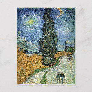 Van Gogh Straße mit Zypressen Postkarte