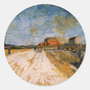 Van Gogh Straße neben den Pariser Stadtmauern Runder Aufkleber