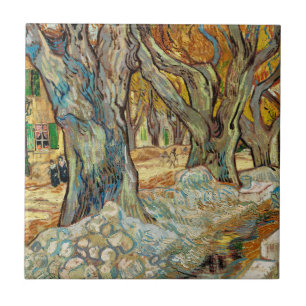 Van Gogh Straßenarbeiter Herbst Platanen Kunst Fliese