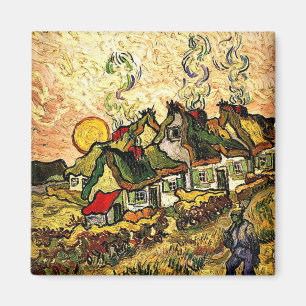 Van Gogh: Strohdächer im Sonnenschein-Throw Magnet