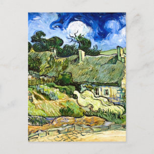 Van Gogh - Strohdachhäuser in Cordeville Postkarte