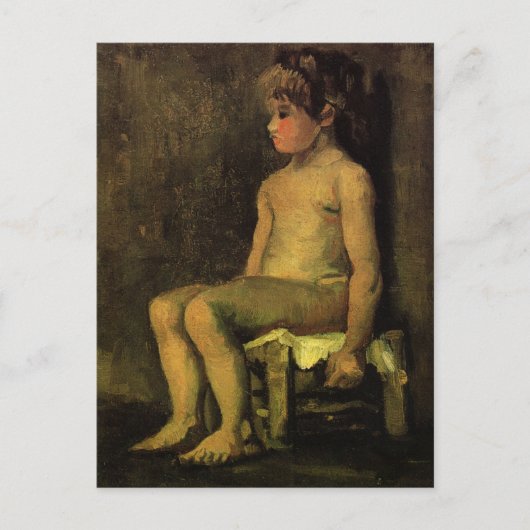 Van Gogh; Study of a Little Girl, sitzend, Portrai Postkarte (Vorderseite)