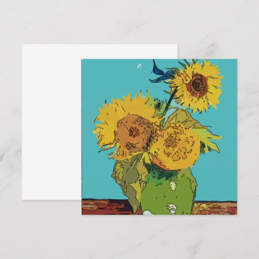 Van Gogh Style Abstrakte Sonnenblumen (Vorne/Hinten)