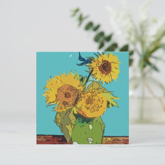 Van Gogh Style Abstrakte Sonnenblumen (Stehend Vorderseite)