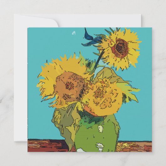 Van Gogh Style Abstrakte Sonnenblumen (Vorderseite)