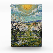 Van Gogh Style Almond Orchard Sunlit Spring  Fotoblock (Vorderseite)