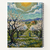 Van Gogh Style Almond Orchard Sunlit Spring Notizblock (Rückseite)