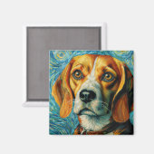 Van Gogh Style Beagle Art Magnet (Vorderseite/Rückseite)