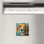 Van Gogh Style Beagle Art Magnet (In Situ (Geschirrspüler))
