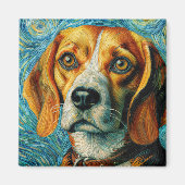 Van Gogh Style Beagle Art Magnet (Vorne)