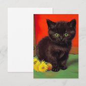 Van Gogh Style Black Cat Begleitkarte (Vorne/Hinten)