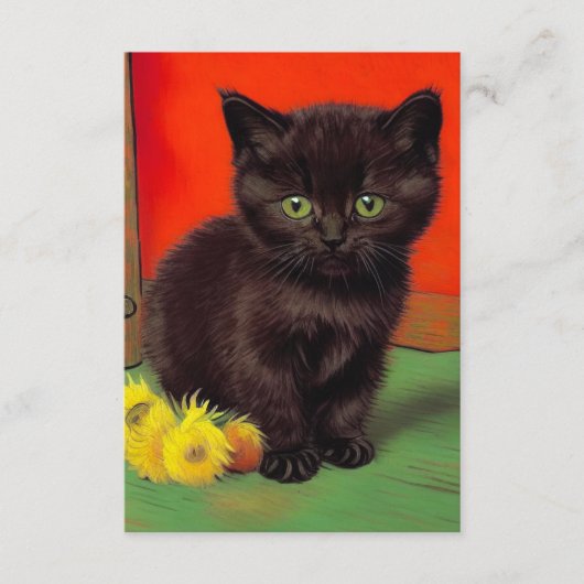 Van Gogh Style Black Cat Begleitkarte (Vorderseite)