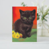 Van Gogh Style Black Cat Begleitkarte (Stehend Vorderseite)