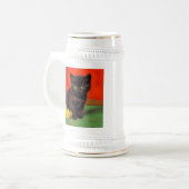 Van Gogh Style Black Cat Bierglas (Vorderseite Links)