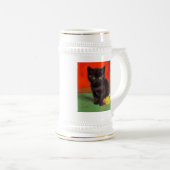 Van Gogh Style Black Cat Bierglas (VorderseiteRechts)