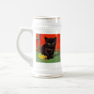 Van Gogh Style Black Cat Bierglas