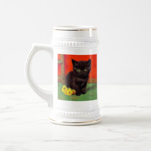 Van Gogh Style Black Cat Bierglas (Links)
