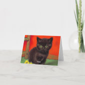 Van Gogh Style Black Cat Einladung (Rückseite)