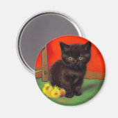 Van Gogh Style Black Cat Magnet (Vorderseite/Rückseite)