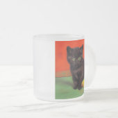 Van Gogh Style Black Cat Mattglastasse (VorderseiteRechts)