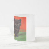 Van Gogh Style Black Cat Mattglastasse (Vorderseite Links)