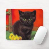 Van Gogh Style Black Cat Mousepad (Mit Mouse)