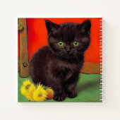 Van Gogh Style Black Cat Notizblock (Rückseite)