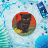 Van Gogh Style Black Cat Pappteller (Party)