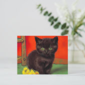 Van Gogh Style Black Cat Postkarte (Stehend Vorderseite)