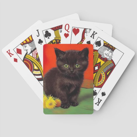 Van Gogh Style Black Cat Spielkarten (Rückseite)