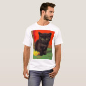 Van Gogh Style Black Cat T-Shirt (Vorne ganz)