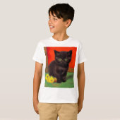 Van Gogh Style Black Cat T-Shirt (Vorne ganz)