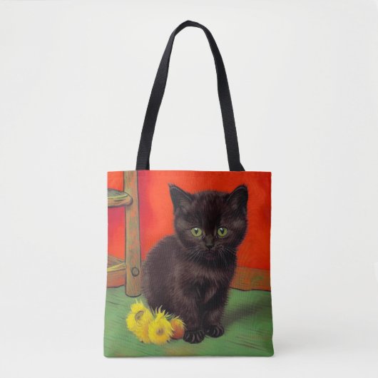 Van Gogh Style Black Cat Tasche (Vorderseite)