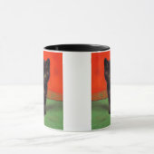 Van Gogh Style Black Cat Tasse (Zentrum)